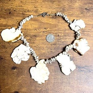 Howlite Large Slab Slices Necklace